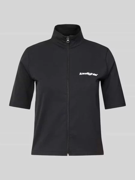 T-shirt z zamkiem błyskawicznym na całej długości Low Lights Studios czarna