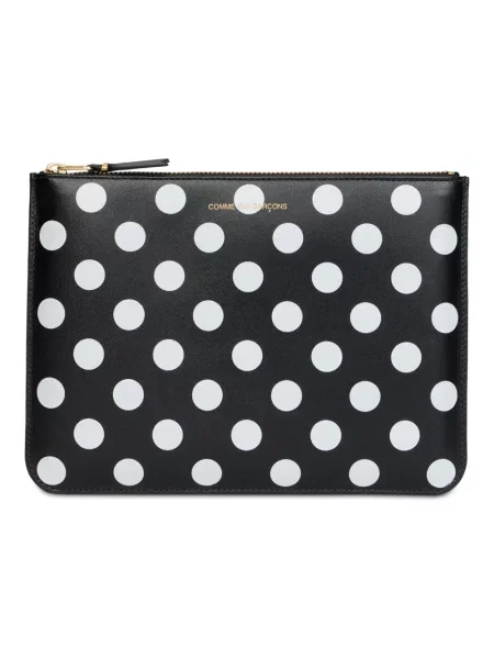 Portfel Comme Des Garcons skórzany w grochy czarny
