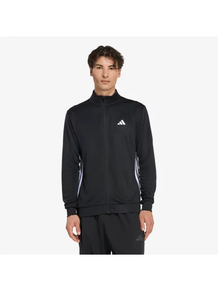 Hanorac Adidas Performance cu dungi tricotate alergare alb