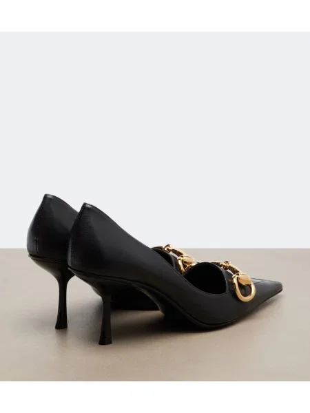 Pantofi cu toc Gucci din piele negru