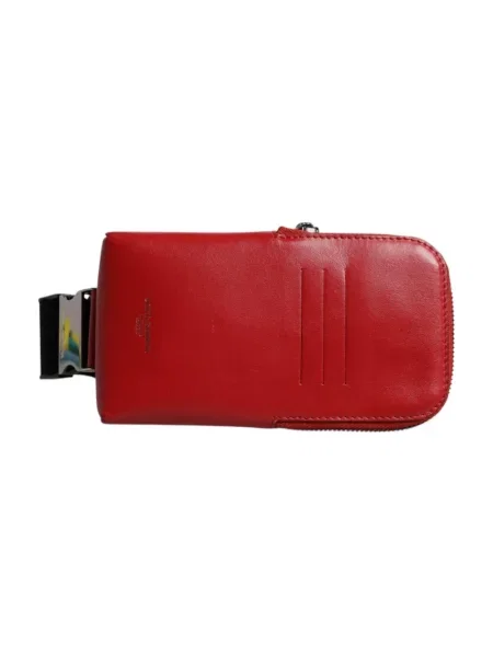 Pasek Dolce And Gabbana skórzany z logo czerwony