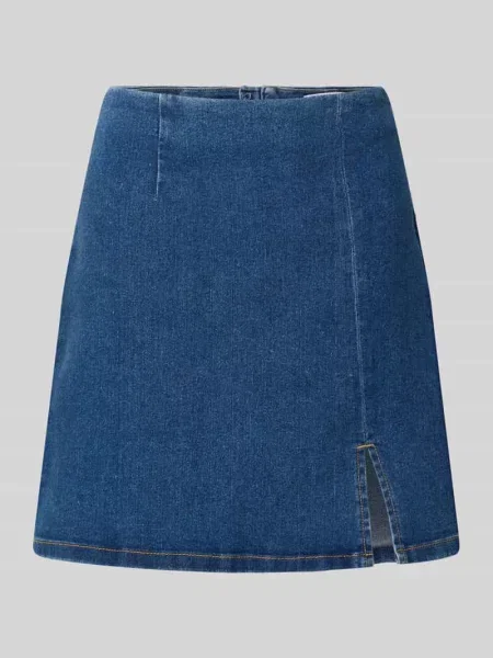 Spódnica jeansowa o dopasowanym kroju z rozcięciem z przodu model ‘NELLY’ Vero Moda granatowa