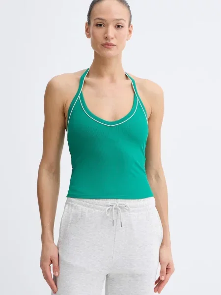 Crop top P.e Nation z dekoltem halter zielony