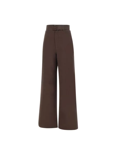 Rotate spodnie szerokie high waist brązowy