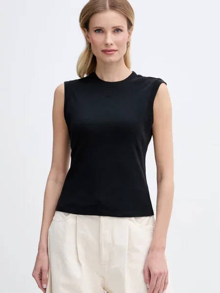 DKNY top ženski od pamuka crna