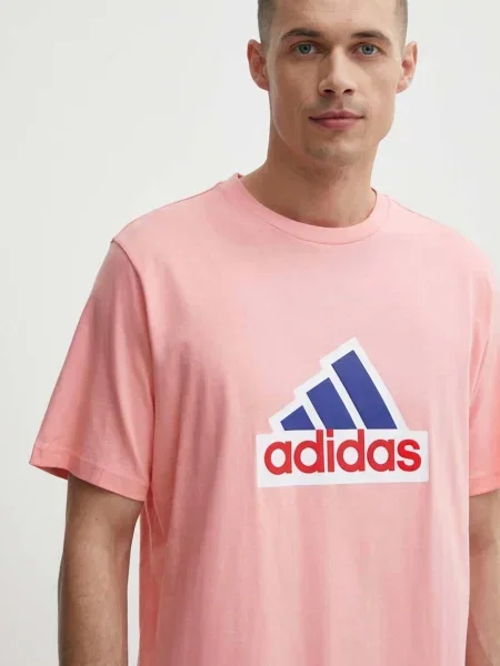 Tričko adidas s potiskem růžová
