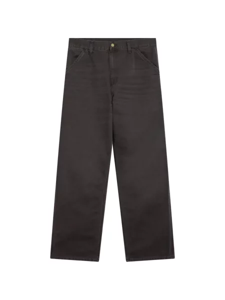 Pantaloni Carhartt Wip cu strasuri din canvas gri