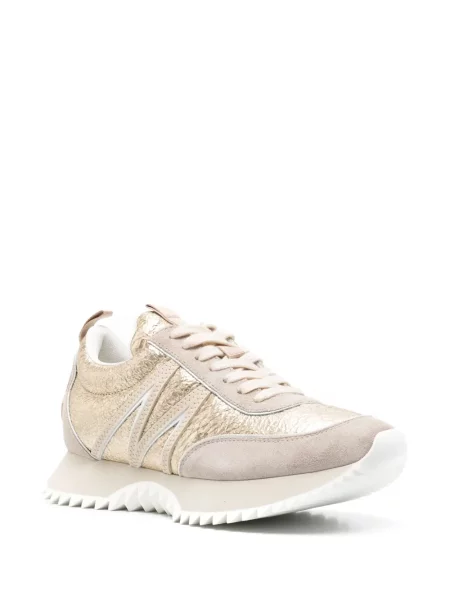 Sneakerși Moncler din piele auriu
