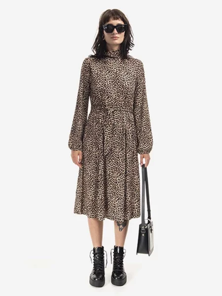 A.P.C. rochie midi drept maro
