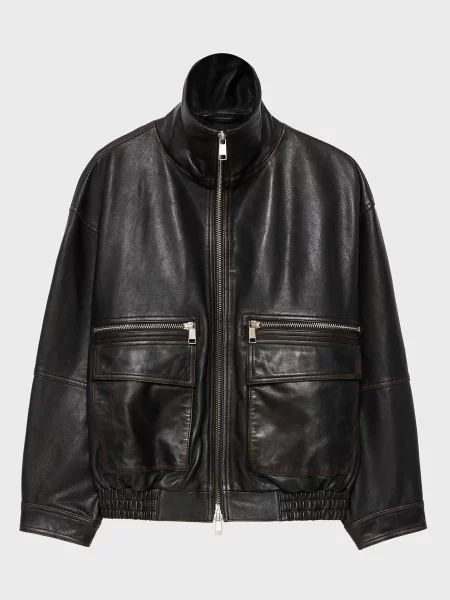 Шкіряна куртка Allsaints чорна