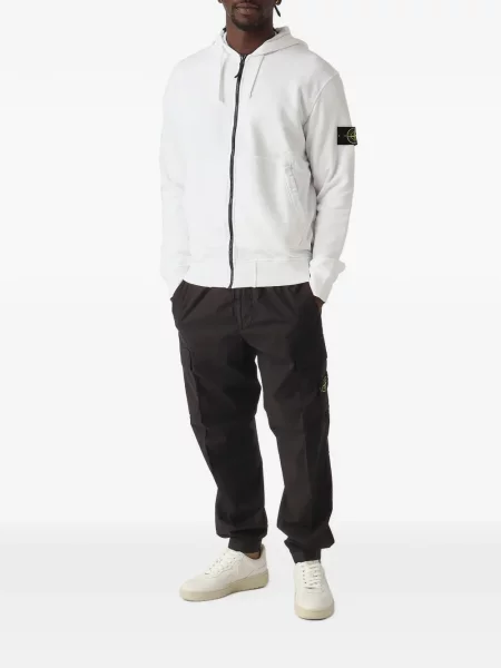 Fleece hoodie Stone Island με κουκούλα πέτρες λευκό