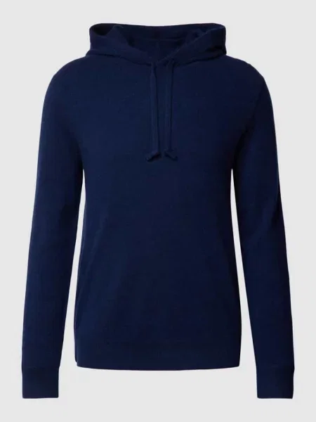 Bluza z kapturem z prążkowanymi ściągaczami Polo Ralph Lauren granatowa