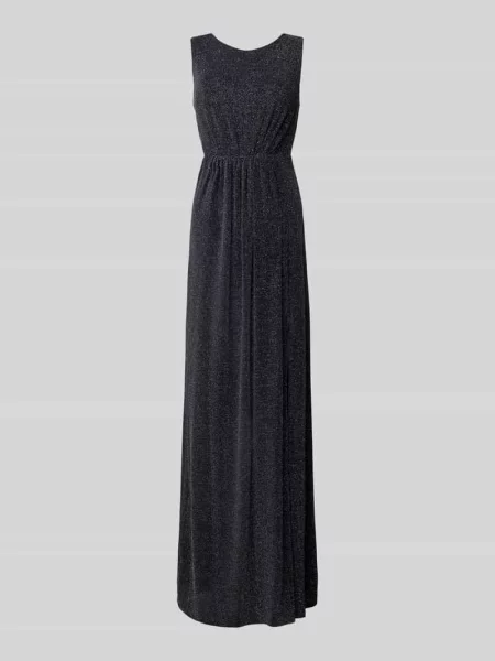 Sukienka wieczorowa z efektowną przędzą Troyden Collection granatowa