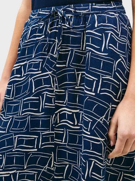Лляна спідниця Tommy Hilfiger кльош синя