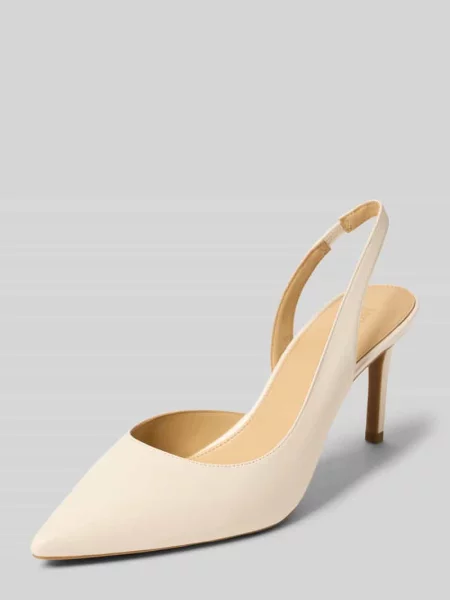 Czółenka Michael Kors skórzana na szpilce beżowa