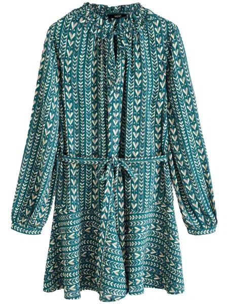 Next Dolga srajca kremna / cijansko modra