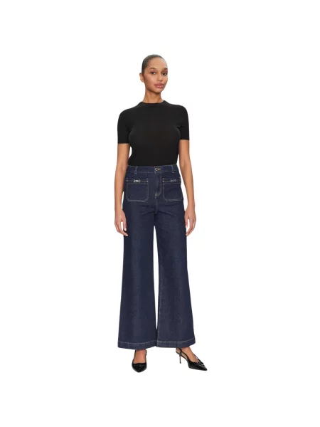 Morgan Traperice Tamnoplava Wide Leg plava