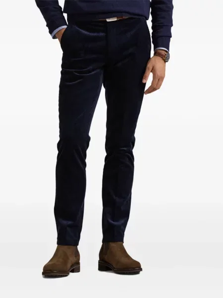 Prošívaná lněná květinová džínová bunda Polo Ralph Lauren modrá