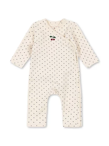 Konges Sløjd kombinezon za djecu od pamuka s elastanom BASIC NEWBORN ONESIE GOTS bež