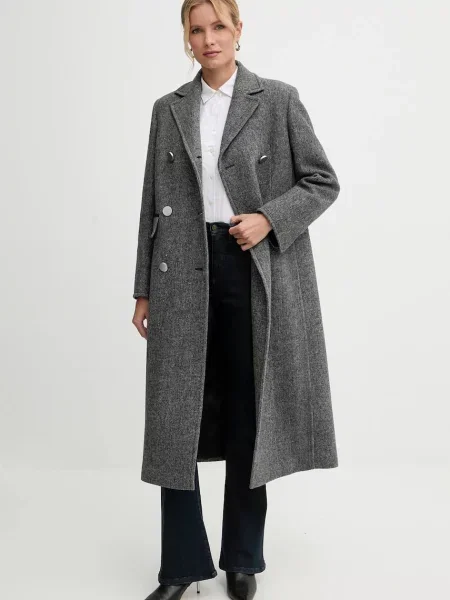 Пальто з додаванням вовни MAX&Co. сірий