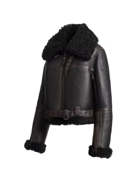Geacă Parajumpers din piele de oaie maro
