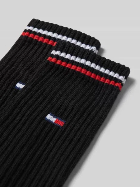 Skarpety z paskami w kontrastowym kolorze w zestawie 2 szt. Tommy Jeans czarne