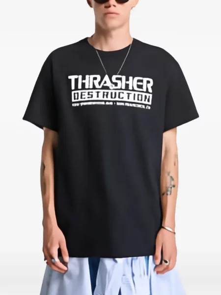 Koszulka Thrasher z nadrukiem czarna