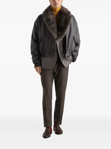 Geacă bomber Dolce & Gabbana de lână gri