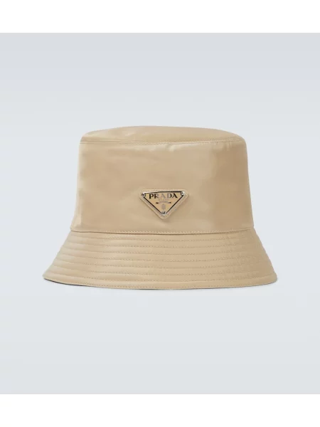 Klobuk bucket Prada z avtogramom bež