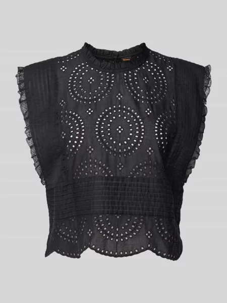 BOSS Orange bluzka z aplikacją czarny