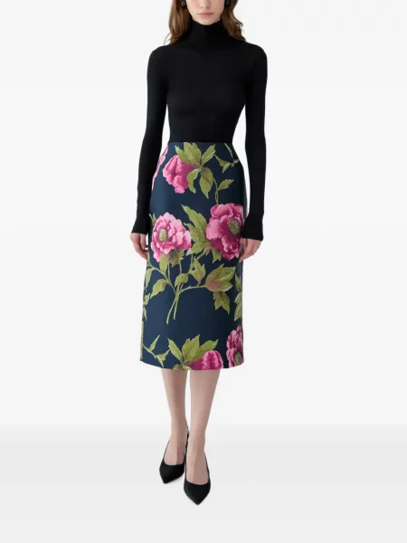 Fustă tip creion Carolina Herrera din jacard albastru