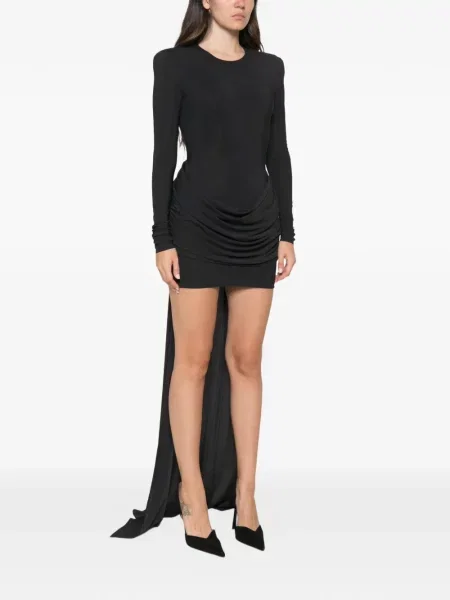 Lung rochie mini Amazuìn drapată negru