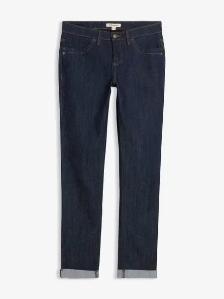 Jeansy ze stretchem straight high waist niebieskie