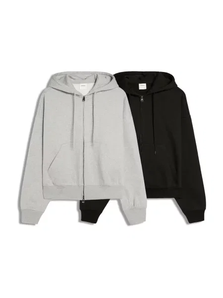 Bershka Hanorac gri deschis negru