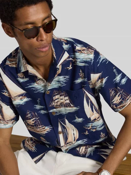 Koszula casualowa o kroju regular fit z czystej bawełny Polo Ralph Lauren niebieska