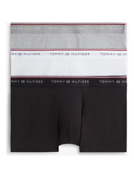 Bokserki Tommy Hilfiger Classic Logo szary czarny 3 sztuki S biały