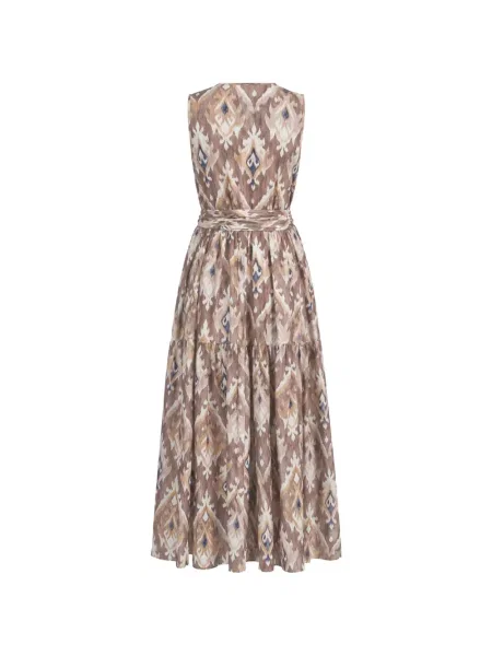 Rochie maxi My Real Identity cu imagine maro