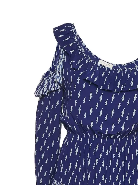 Rochie midi Sandro cu imagine până la genunchi de costum albastru