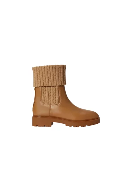 Botki Ralph Lauren skórzane brązowe