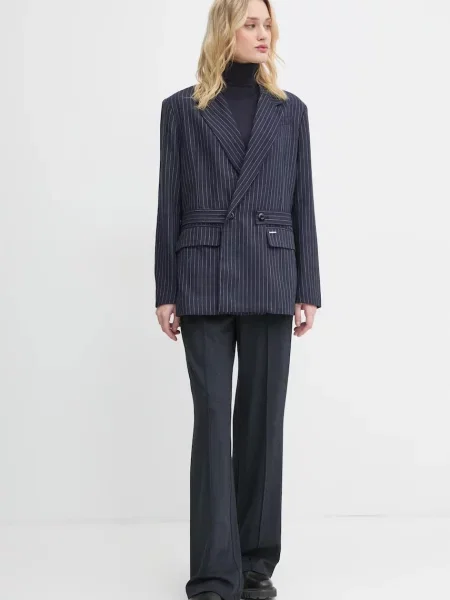 Штани G-Star прямі висока посадка синій