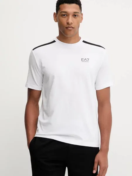 Тениска Emporio Armani с принт бяло