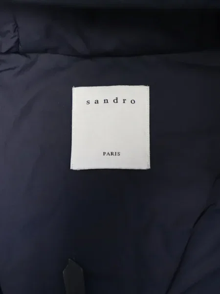 Palton Sandro cu glugă negru