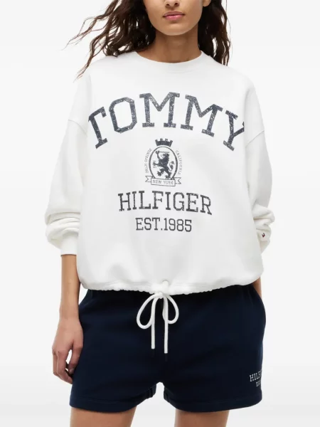 Pulover Tommy Hilfiger cu imagine cu cordon alb