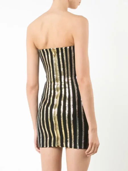 Rochie Balmain cu dungi de costum negru