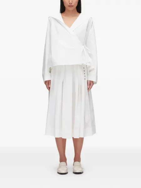 Kołnierzykowy bluzka 3.1 Phillip Lim wiązana biała