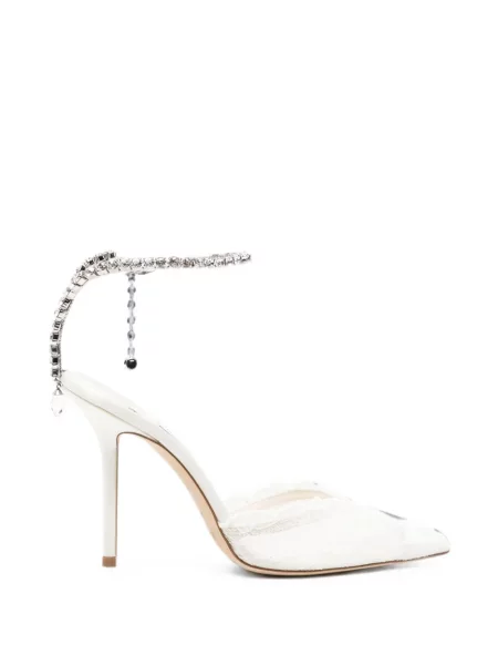 Pantofi cu toc Jimmy Choo din dantelă alb