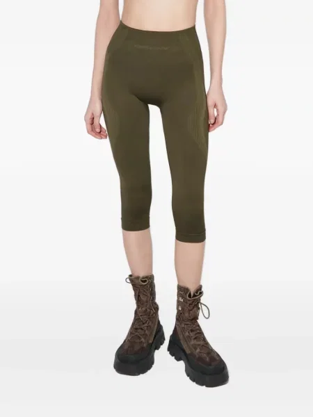 Pantaloni Misbhv cu dungi din jacard verde