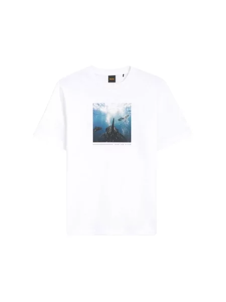 BOSS T-Shirt Creature Kremowy biała