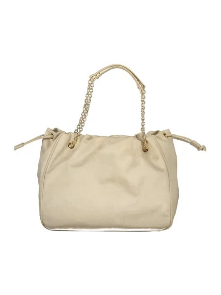 Valentino Bags torebka shopper z imitacji zamszu MAXI beżowa