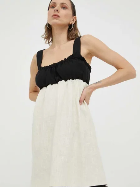 Undress Code sukienka beżowy mini rozkloszowana